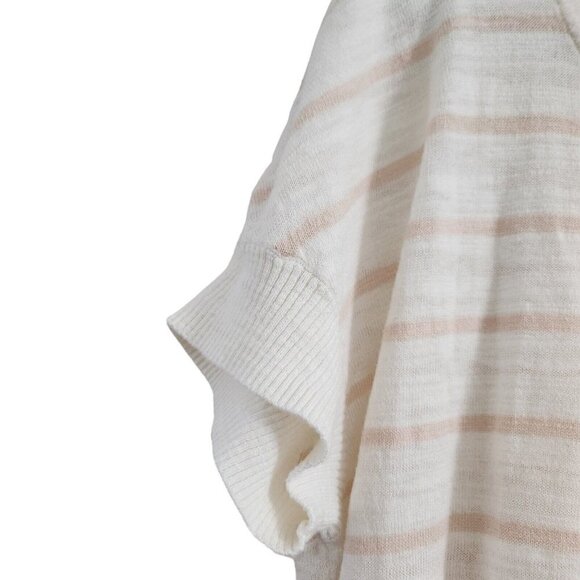 Torrid Womens Blouse 1X‎ White Multi Striped Slub Dolman Top Short Sleeve - Picture 4 of 10